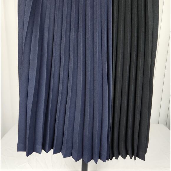 Leith Pleated A-Line Midi Skirt Colorblock Blue Black Women's Size Small - Picture 5 of 8